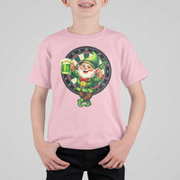 Cheerful Gnome Playing Darts T Shirt For Kid St Patricks Day Gift