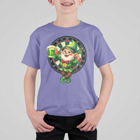 Cheerful Gnome Playing Darts T Shirt For Kid St Patricks Day Gift