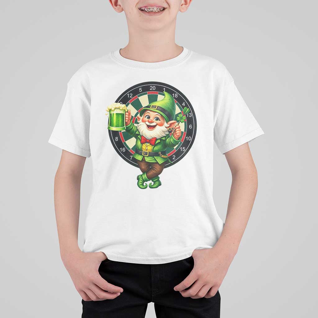 Cheerful Gnome Playing Darts T Shirt For Kid St Patricks Day Gift