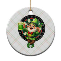 Cheerful Gnome Playing Darts Ceramic Ornament St Patricks Day Gift