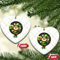Cheerful Gnome Playing Darts Ceramic Ornament St Patricks Day Gift