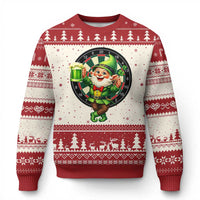Cheerful Gnome Playing Darts Ugly Christmas Sweater St Patricks Day Gift