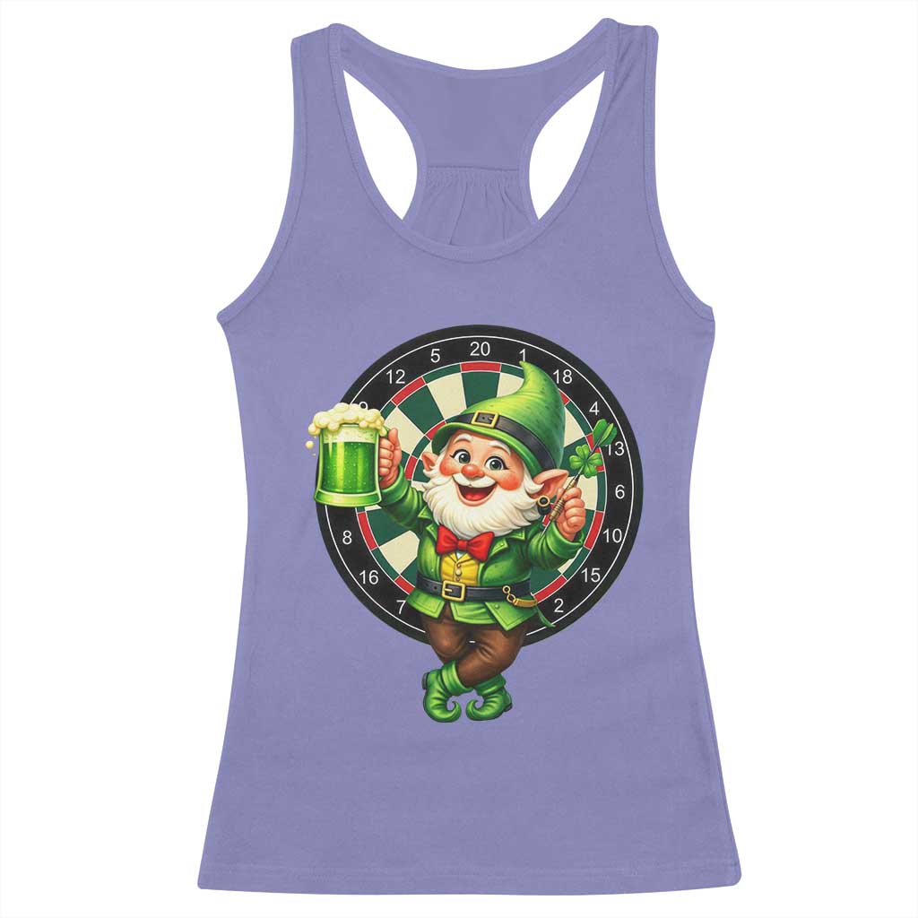 Cheerful Gnome Playing Darts Racerback Tank Top St Patricks Day Gift