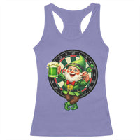 Cheerful Gnome Playing Darts Racerback Tank Top St Patricks Day Gift