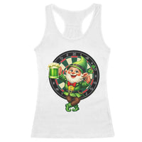 Cheerful Gnome Playing Darts Racerback Tank Top St Patricks Day Gift