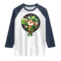 Cheerful Gnome Playing Darts Raglan Shirt St Patricks Day Gift
