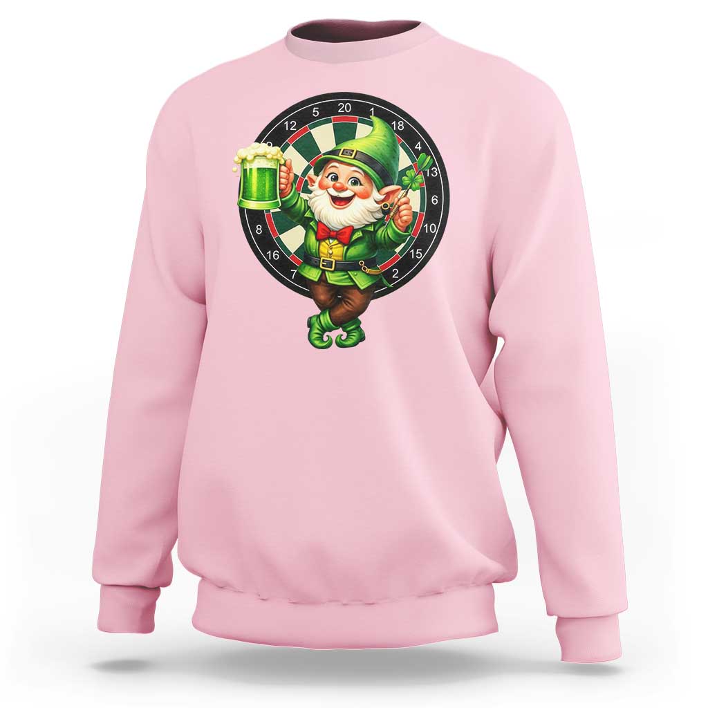 Cheerful Gnome Playing Darts Sweatshirt St Patricks Day Gift