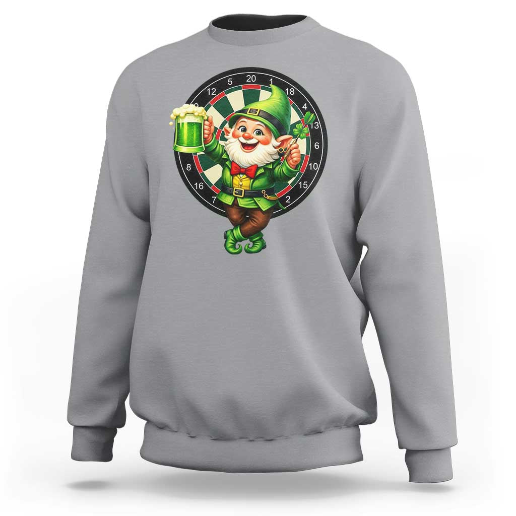 Cheerful Gnome Playing Darts Sweatshirt St Patricks Day Gift