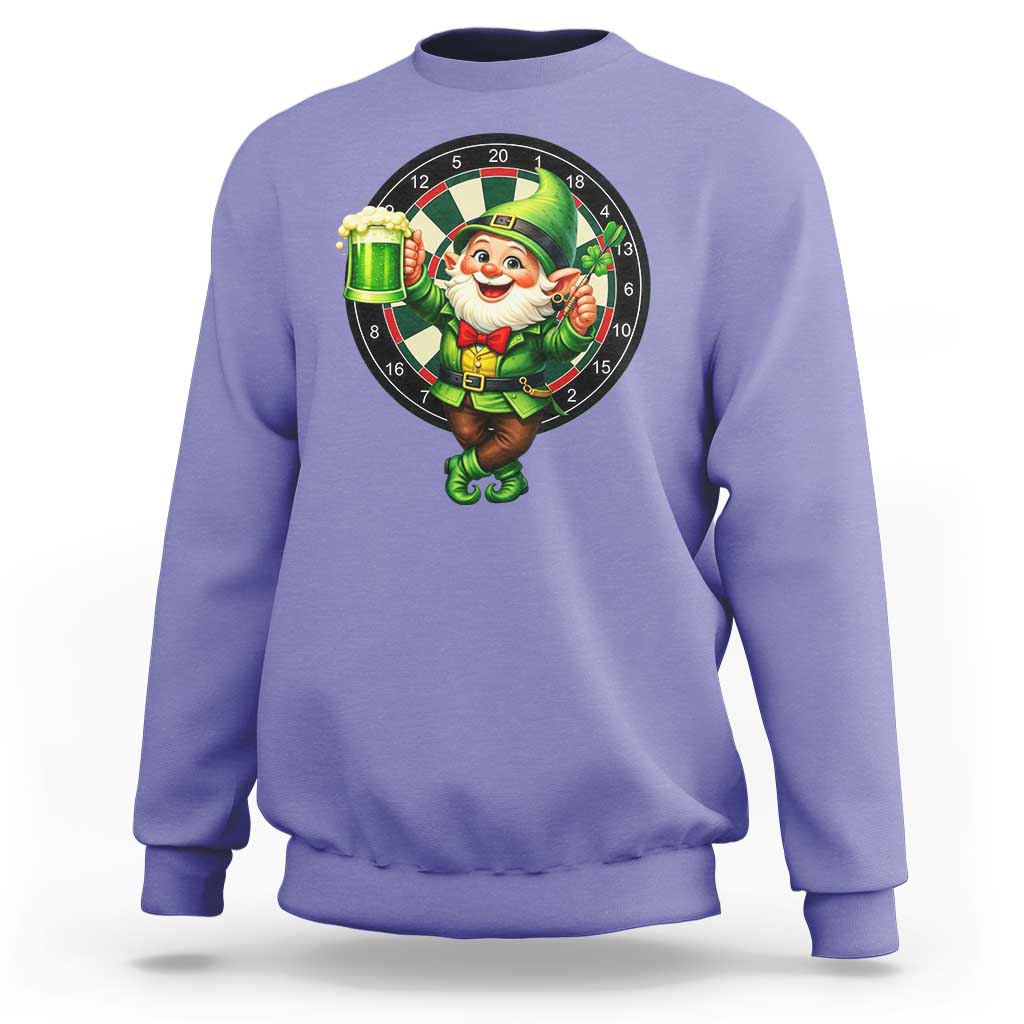 Cheerful Gnome Playing Darts Sweatshirt St Patricks Day Gift