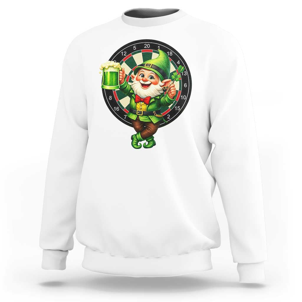 Cheerful Gnome Playing Darts Sweatshirt St Patricks Day Gift