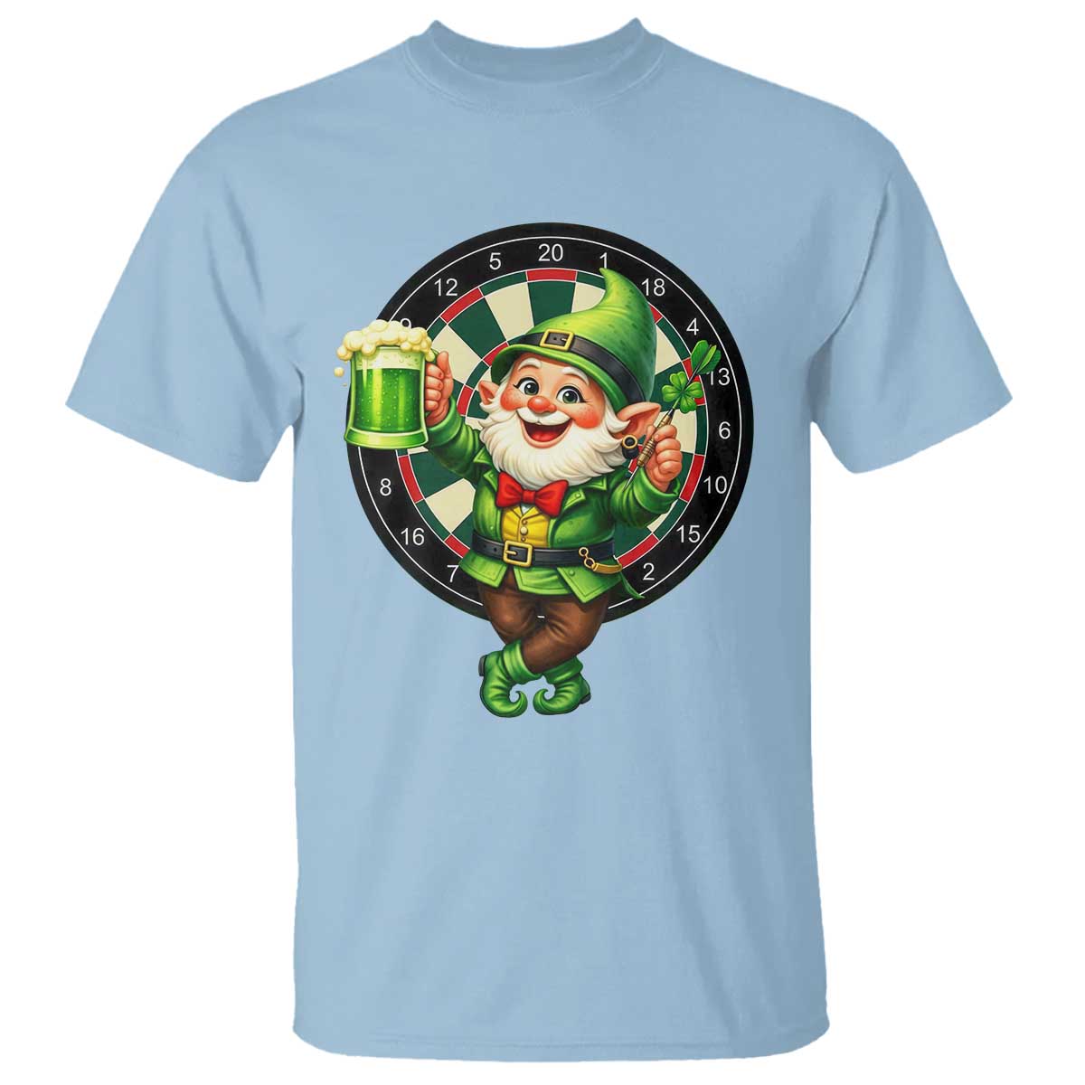 Cheerful Gnome Playing Darts T Shirt St Patricks Day Gift