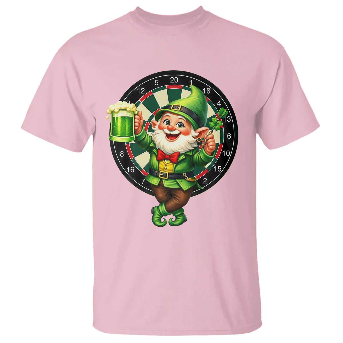 Cheerful Gnome Playing Darts T Shirt St Patricks Day Gift