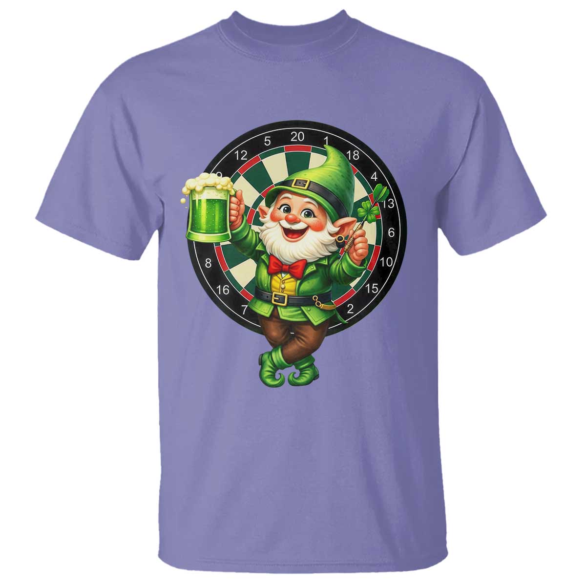 Cheerful Gnome Playing Darts T Shirt St Patricks Day Gift