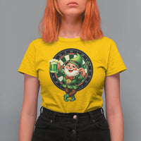 Cheerful Gnome Playing Darts T Shirt For Women St Patricks Day Gift