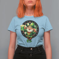 Cheerful Gnome Playing Darts T Shirt For Women St Patricks Day Gift