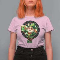 Cheerful Gnome Playing Darts T Shirt For Women St Patricks Day Gift