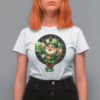 Cheerful Gnome Playing Darts T Shirt For Women St Patricks Day Gift