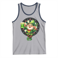 Cheerful Gnome Playing Darts Tank Top St Patricks Day Gift