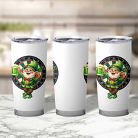 Cheerful Gnome Playing Darts Tumbler Cup St Patricks Day Gift