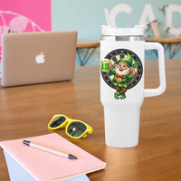 Cheerful Gnome Playing Darts Tumbler With Handle St Patricks Day Gift
