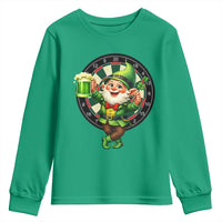 Cheerful Gnome Playing Darts Youth Sweatshirt St Patricks Day Gift
