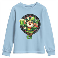 Cheerful Gnome Playing Darts Youth Sweatshirt St Patricks Day Gift