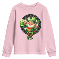 Cheerful Gnome Playing Darts Youth Sweatshirt St Patricks Day Gift