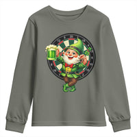 Cheerful Gnome Playing Darts Youth Sweatshirt St Patricks Day Gift