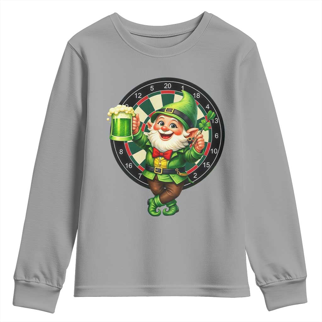 Cheerful Gnome Playing Darts Youth Sweatshirt St Patricks Day Gift