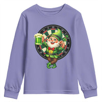 Cheerful Gnome Playing Darts Youth Sweatshirt St Patricks Day Gift