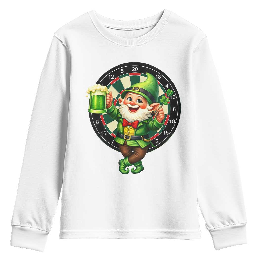 Cheerful Gnome Playing Darts Youth Sweatshirt St Patricks Day Gift