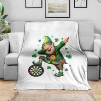 St Patricks Day Cheerful Gnome Dabbing Throw Blanket Darts Lover Gift