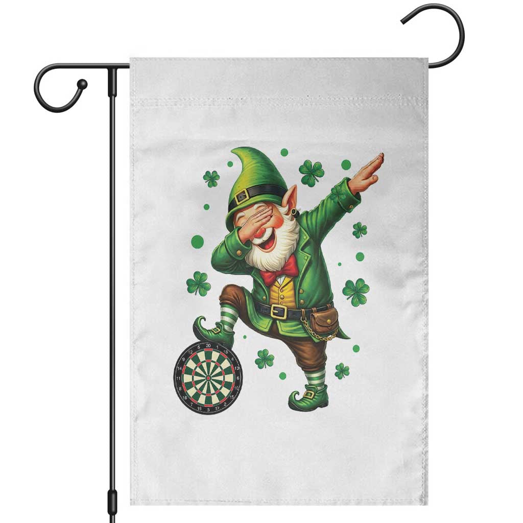 St Patricks Day Cheerful Gnome Dabbing Garden Flag Darts Lover Gift
