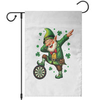 St Patricks Day Cheerful Gnome Dabbing Garden Flag Darts Lover Gift