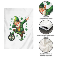 St Patricks Day Cheerful Gnome Dabbing Garden Flag Darts Lover Gift