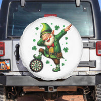St Patricks Day Cheerful Gnome Dabbing Spare Tire Cover Darts Lover Gift