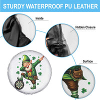 St Patricks Day Cheerful Gnome Dabbing Spare Tire Cover Darts Lover Gift