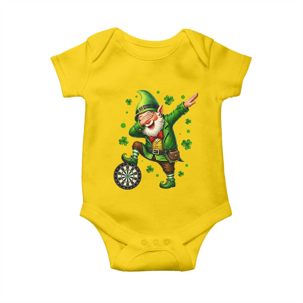 St Patricks Day Cheerful Gnome Dabbing Baby Onesie Darts Lover Gift