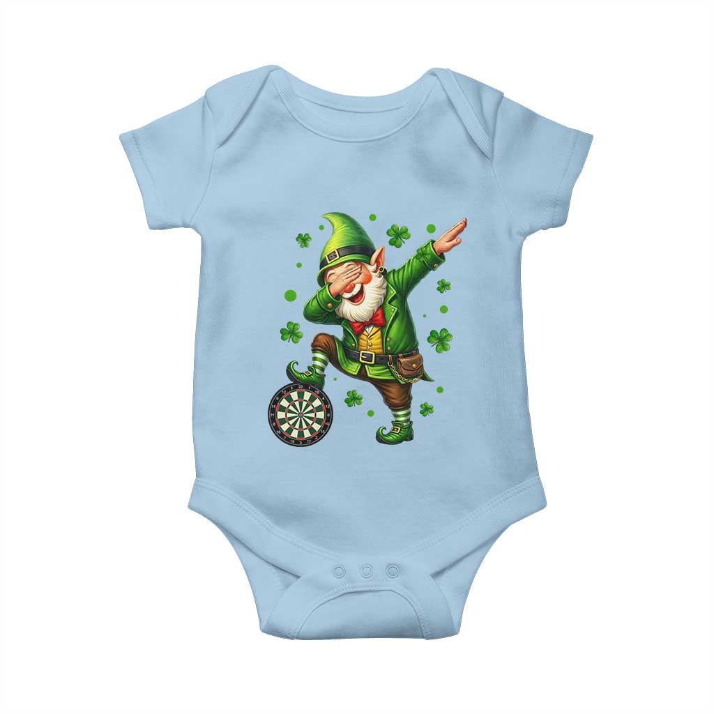 St Patricks Day Cheerful Gnome Dabbing Baby Onesie Darts Lover Gift