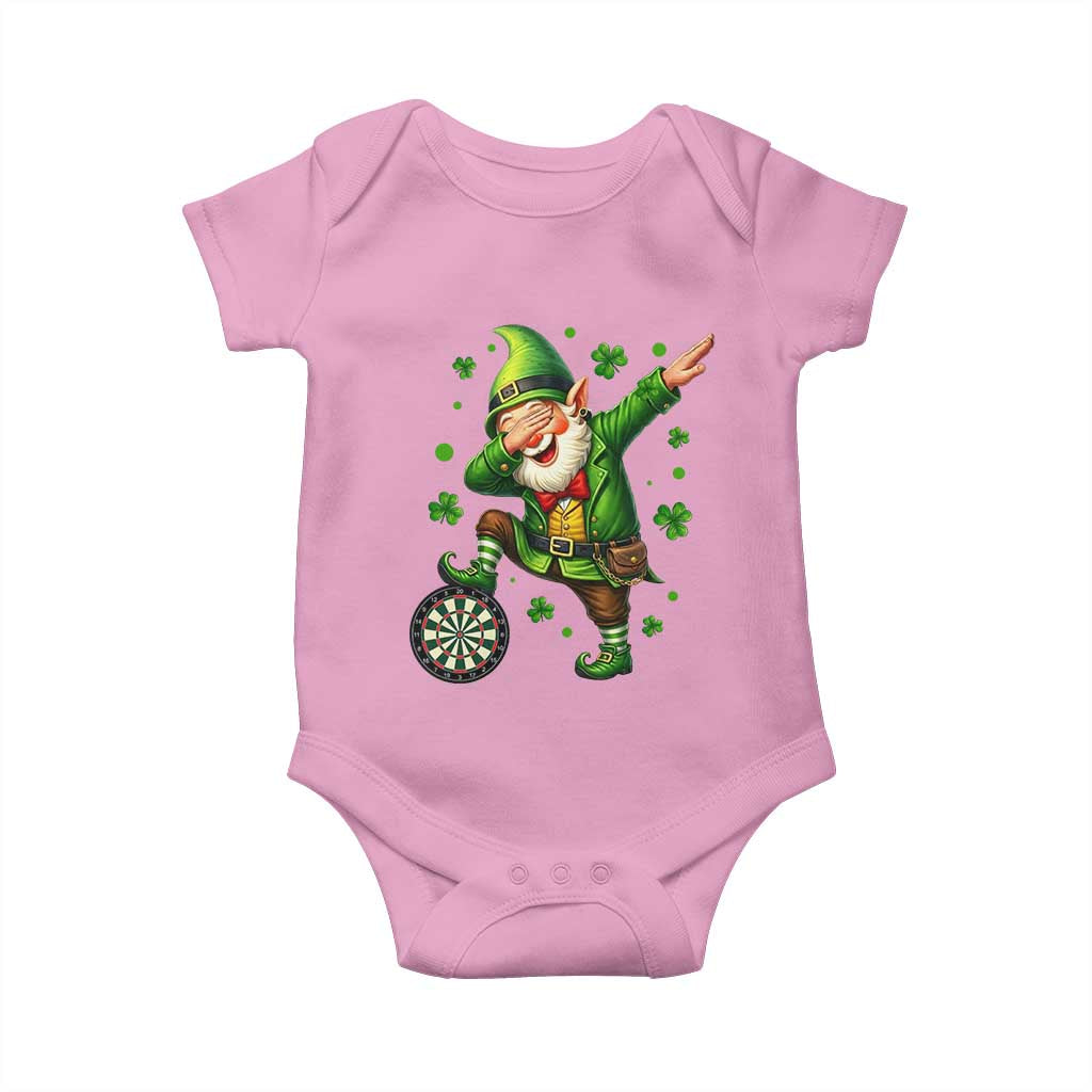 St Patricks Day Cheerful Gnome Dabbing Baby Onesie Darts Lover Gift