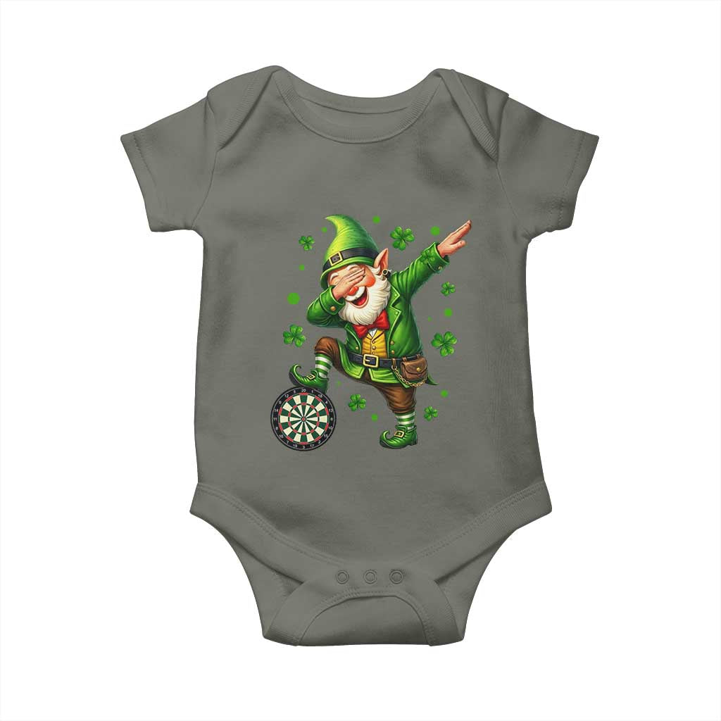 St Patricks Day Cheerful Gnome Dabbing Baby Onesie Darts Lover Gift