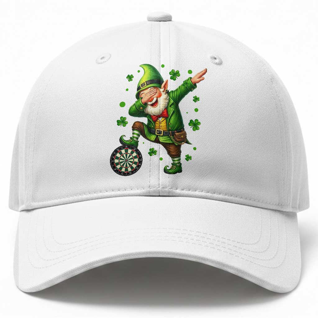St Patricks Day Cheerful Gnome Dabbing Baseball Cap Darts Lover Gift