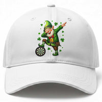 St Patricks Day Cheerful Gnome Dabbing Baseball Cap Darts Lover Gift