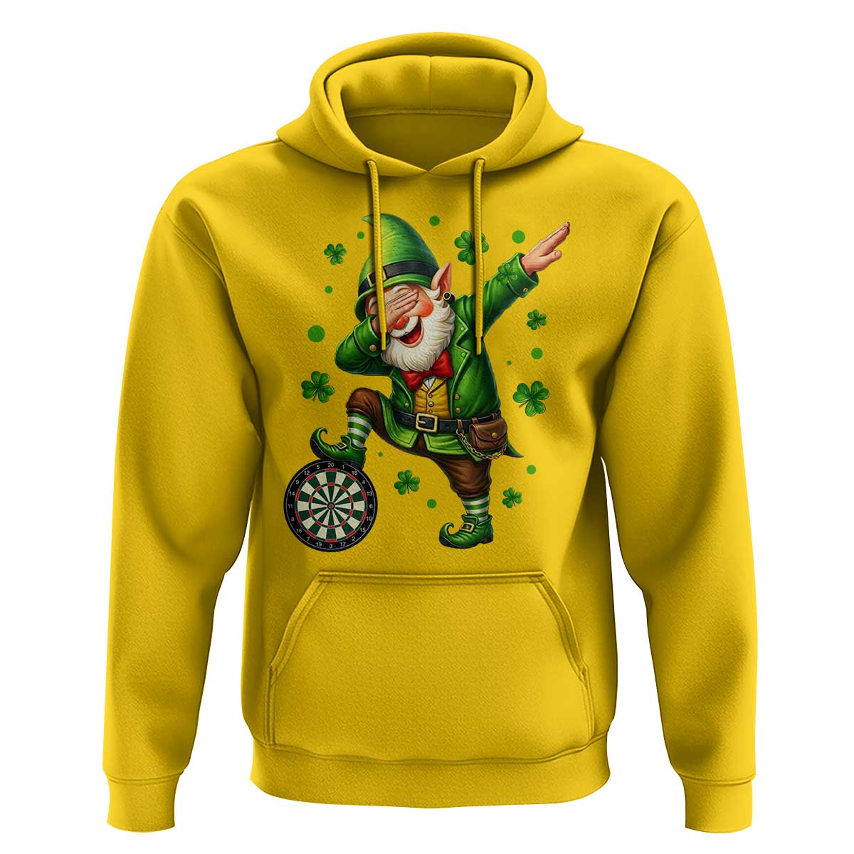 St Patricks Day Cheerful Gnome Dabbing Hoodie Darts Lover Gift