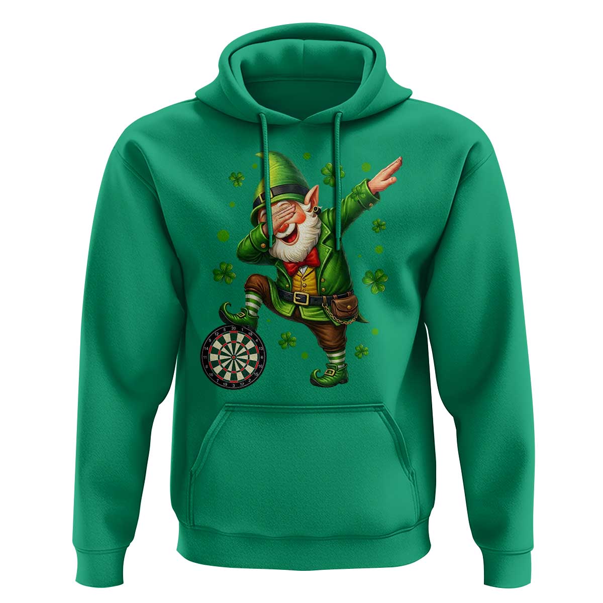 St Patricks Day Cheerful Gnome Dabbing Hoodie Darts Lover Gift