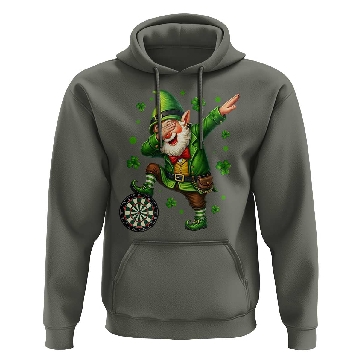 St Patricks Day Cheerful Gnome Dabbing Hoodie Darts Lover Gift