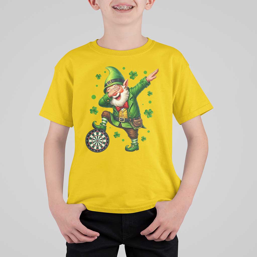 St Patricks Day Cheerful Gnome Dabbing T Shirt For Kid Darts Lover Gift
