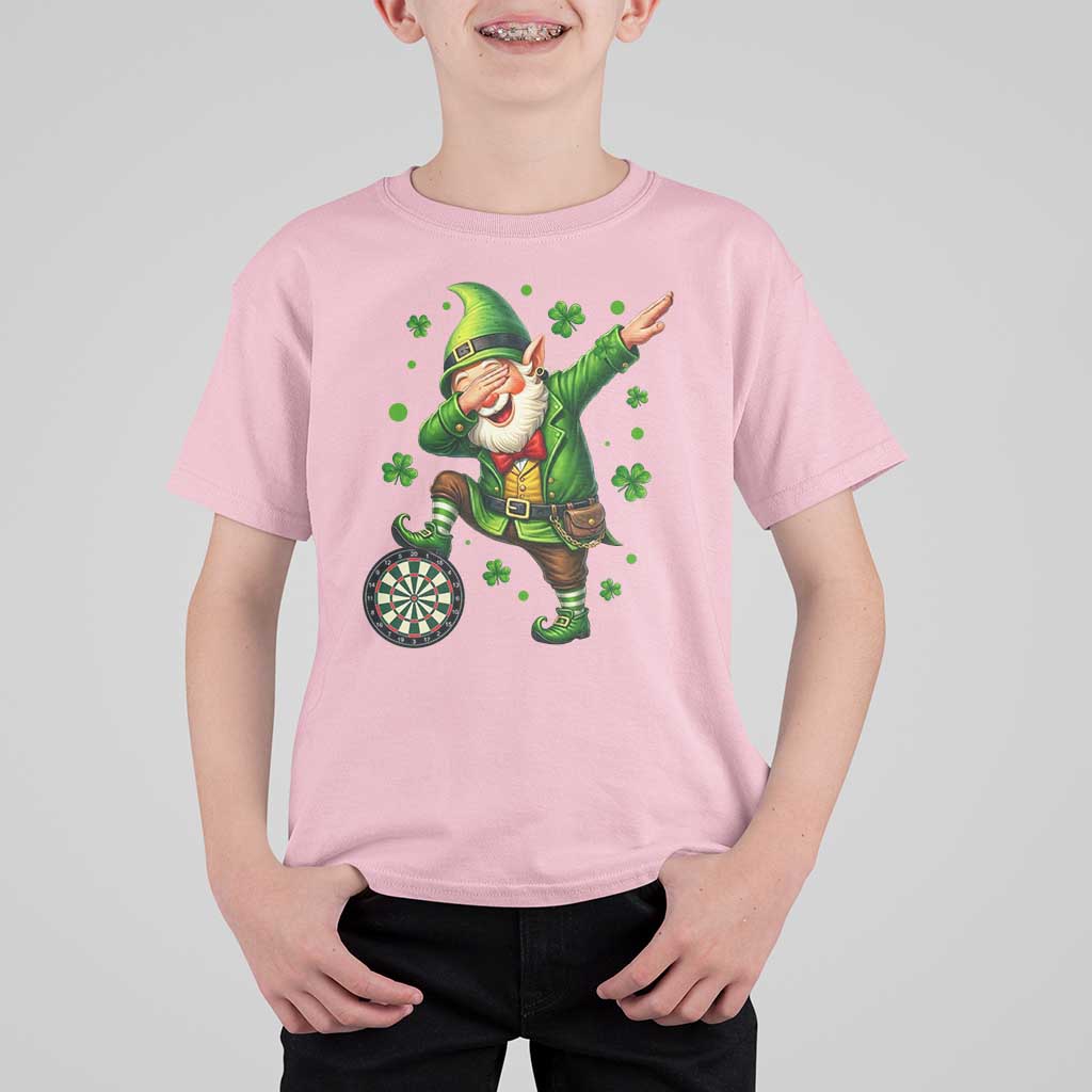 St Patricks Day Cheerful Gnome Dabbing T Shirt For Kid Darts Lover Gift
