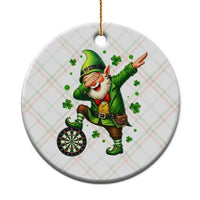 St Patricks Day Cheerful Gnome Dabbing Ceramic Ornament Darts Lover Gift