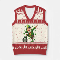 St Patricks Day Cheerful Gnome Dabbing V-Neck Knit Sweater Vest Darts Lover Gift